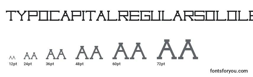 Размеры шрифта TypoCapitalRegularSoloLetrasParaDafont
