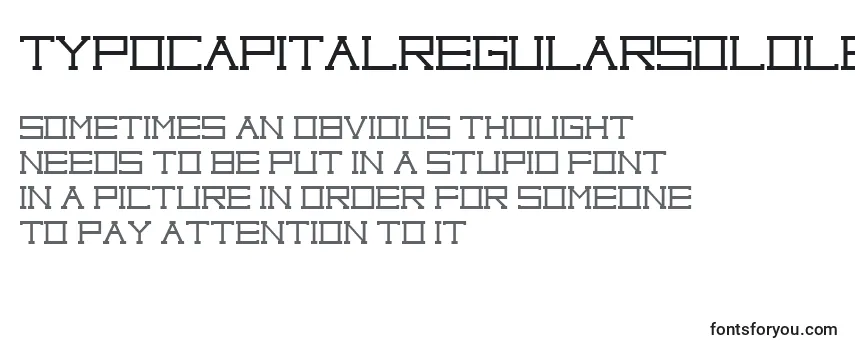 Überblick über die Schriftart TypoCapitalRegularSoloLetrasParaDafont