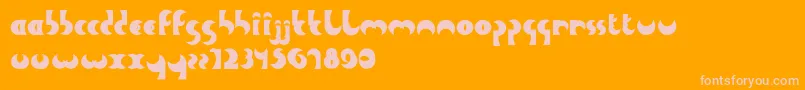 Weitere Informationen zur HeavyMoon-Schriftart HeavyMoon-Schriftart – Rosa Schriften auf orangefarbenem Hintergrund