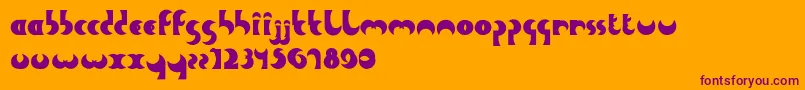 HeavyMoon-Schriftart – Violette Schriften auf orangefarbenem Hintergrund