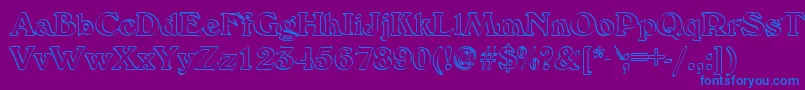 Weitere Informationen zur Callistroke-Schriftart Callistroke-Schriftart – Blaue Schriften auf violettem Hintergrund
