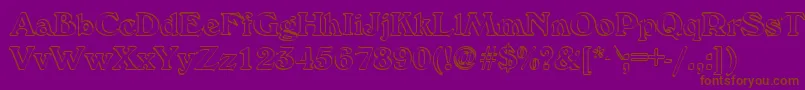 Callistroke-Schriftart – Braune Schriften auf violettem Hintergrund