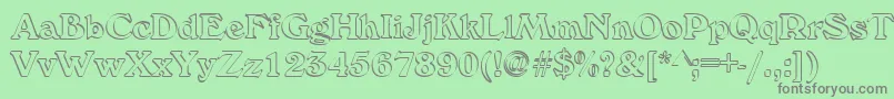 フォントCallistroke – 緑の背景に灰色の文字