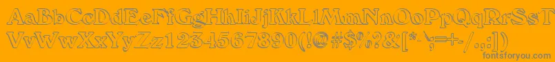 Callistroke-Schriftart – Graue Schriften auf orangefarbenem Hintergrund