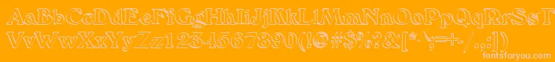 Callistroke-Schriftart – Rosa Schriften auf orangefarbenem Hintergrund