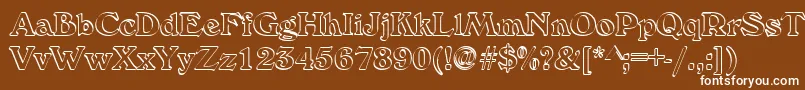 フォントCallistroke – 茶色の背景に白い文字