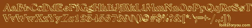 Callistroke Font – Yellow Fonts on Brown Background