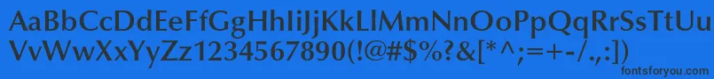 OptimaltstdDemibold-Schriftart – Schwarze Schriften auf blauem Hintergrund