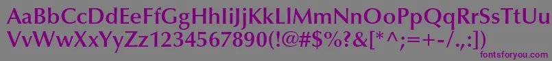 OptimaltstdDemibold-Schriftart – Violette Schriften auf grauem Hintergrund