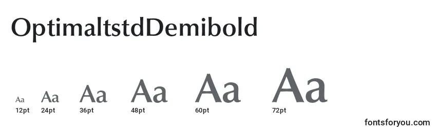 Размеры шрифта OptimaltstdDemibold