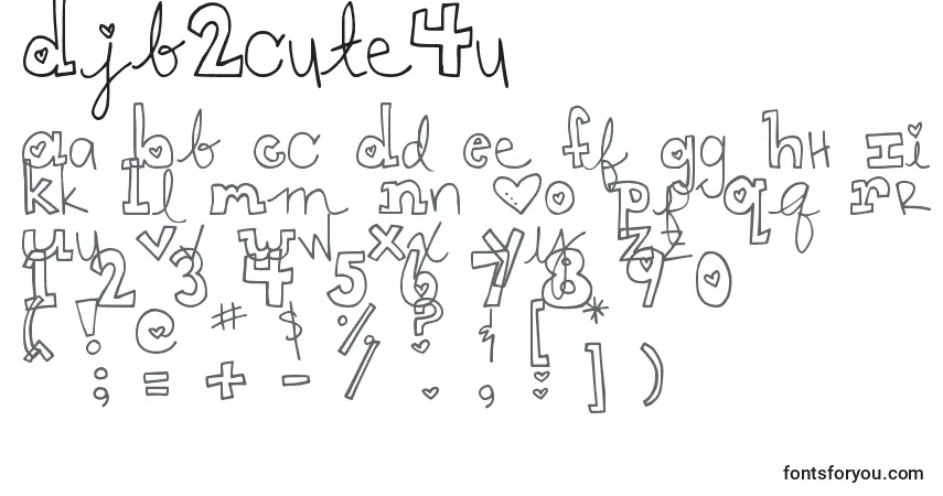 Czcionka Djb2cute4u – alfabet, cyfry, specjalne znaki