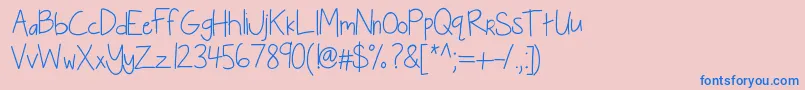 Kbseriouslyintoher Font – Blue Fonts on Pink Background