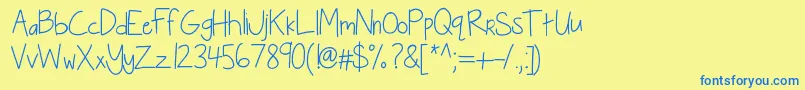 Kbseriouslyintoher Font – Blue Fonts on Yellow Background