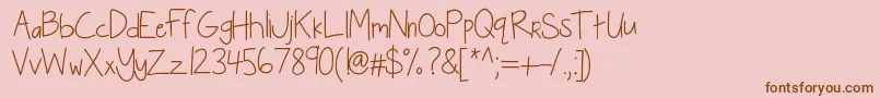 Kbseriouslyintoher Font – Brown Fonts on Pink Background