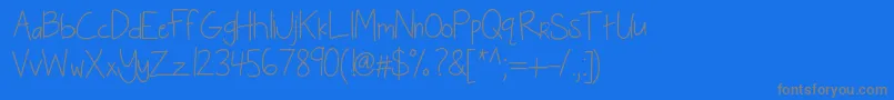 Kbseriouslyintoher-Schriftart – Graue Schriften auf blauem Hintergrund