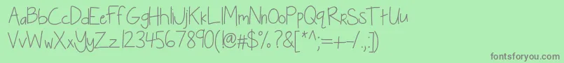 Kbseriouslyintoher Font – Gray Fonts on Green Background