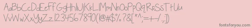 Kbseriouslyintoher Font – Gray Fonts on Pink Background