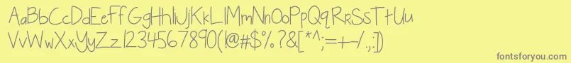 Kbseriouslyintoher Font – Gray Fonts on Yellow Background