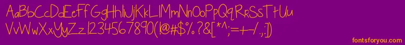 Kbseriouslyintoher Font – Orange Fonts on Purple Background