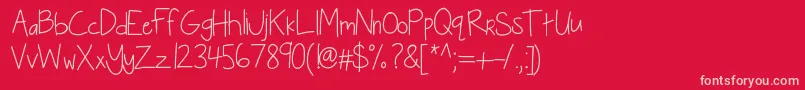 Kbseriouslyintoher Font – Pink Fonts on Red Background