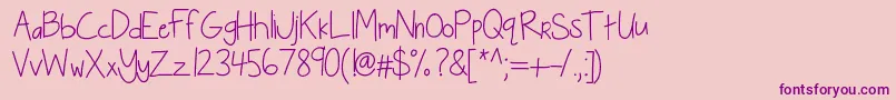 Kbseriouslyintoher Font – Purple Fonts on Pink Background