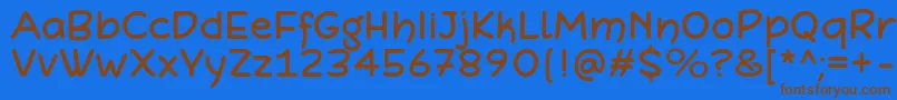 フォントDefonarts – 茶色の文字が青い背景にあります。