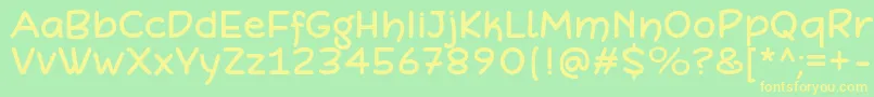 Defonarts Font – Yellow Fonts on Green Background