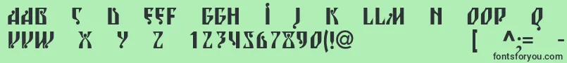 Blagovestsixc Font – Black Fonts on Green Background