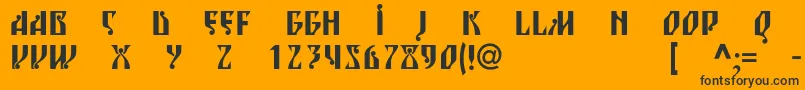 Blagovestsixc Font – Black Fonts on Orange Background