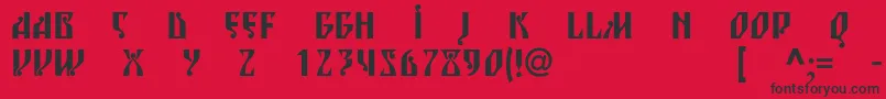 Blagovestsixc-Schriftart – Schwarze Schriften auf rotem Hintergrund