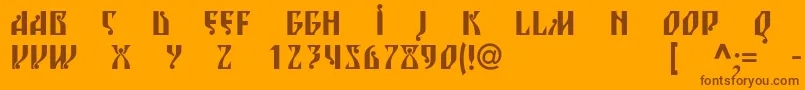 Blagovestsixc Font – Brown Fonts on Orange Background