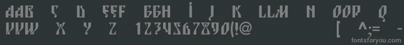 フォントBlagovestsixc – 黒い背景に灰色の文字