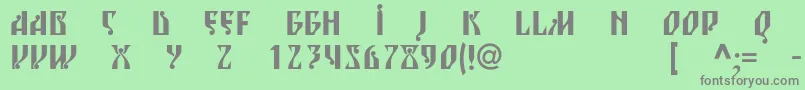 フォントBlagovestsixc – 緑の背景に灰色の文字