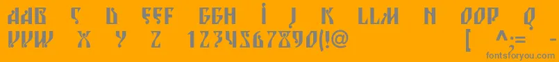 フォントBlagovestsixc – オレンジの背景に灰色の文字