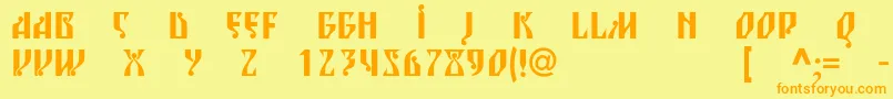 Blagovestsixc Font – Orange Fonts on Yellow Background