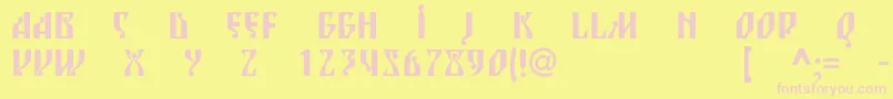 Blagovestsixc Font – Pink Fonts on Yellow Background