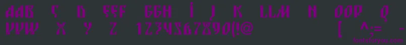 フォントBlagovestsixc – 黒い背景に紫のフォント