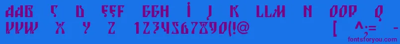 Blagovestsixc Font – Purple Fonts on Blue Background