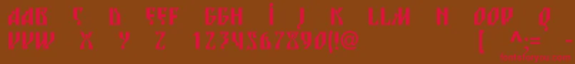 Blagovestsixc Font – Red Fonts on Brown Background