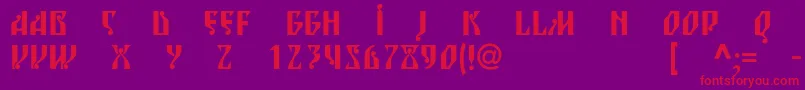 Blagovestsixc Font – Red Fonts on Purple Background