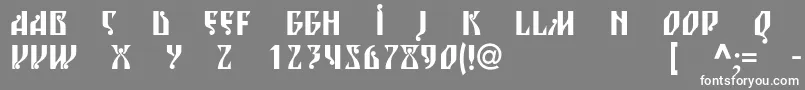 フォントBlagovestsixc – 灰色の背景に白い文字