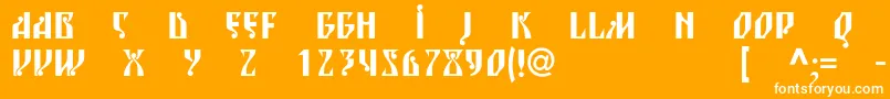 Blagovestsixc Font – White Fonts on Orange Background
