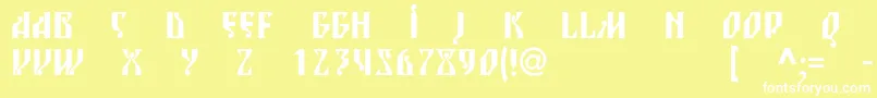 Blagovestsixc-Schriftart – Weiße Schriften auf gelbem Hintergrund