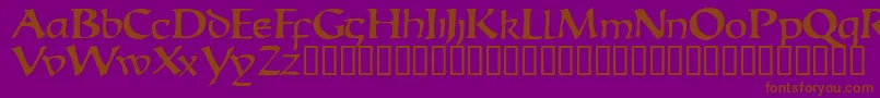 Escudedisplayssk-Schriftart – Braune Schriften auf violettem Hintergrund