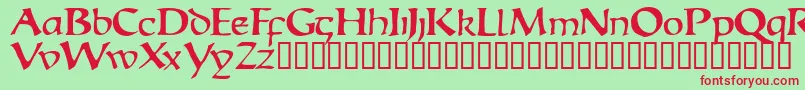 Escudedisplayssk-Schriftart – Rote Schriften auf grünem Hintergrund