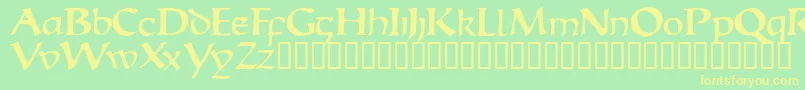 フォントEscudedisplayssk – 黄色の文字が緑の背景にあります