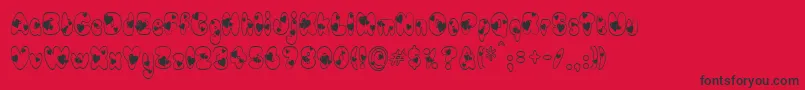 Newlywed Font – Black Fonts on Red Background