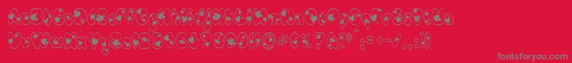 Newlywed Font – Gray Fonts on Red Background