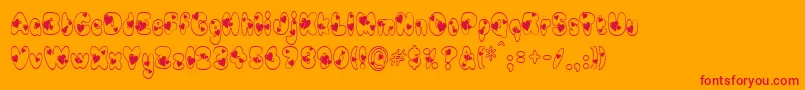 Newlywed Font – Red Fonts on Orange Background