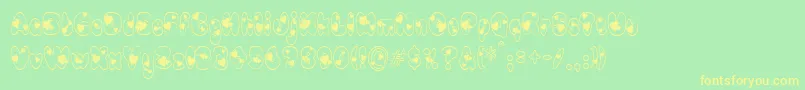 Newlywed Font – Yellow Fonts on Green Background